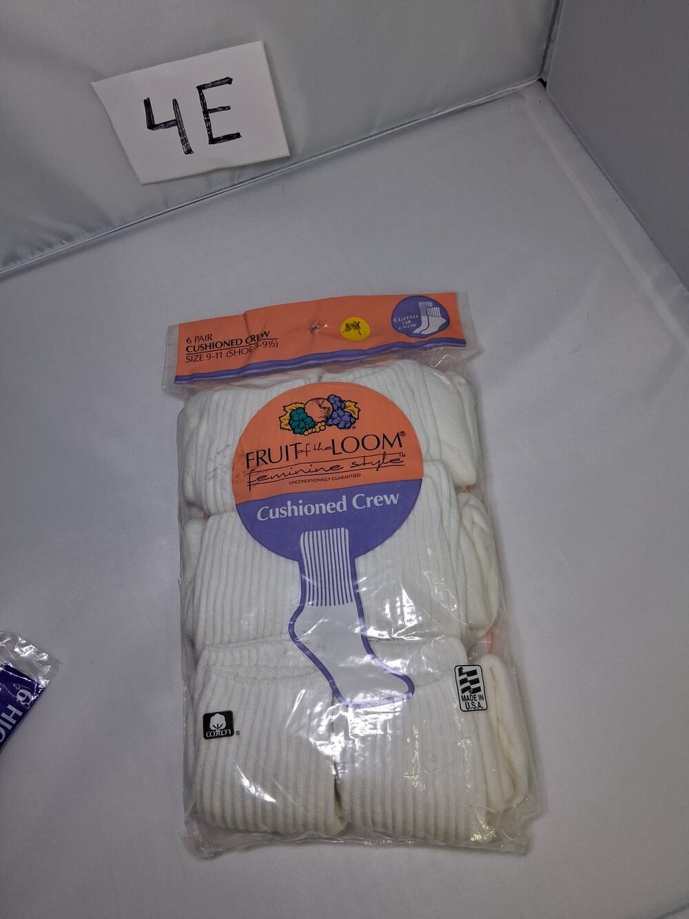 4E Vintage NOS Fruit of the Loom Feminine Cushioned Crew Socks 6pk